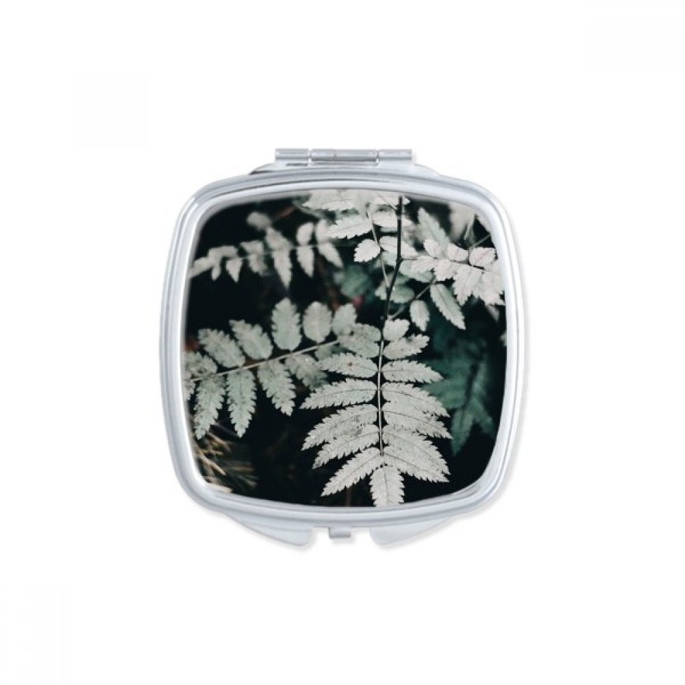 Miroir de poche carré DIYthinker à motif feuille verte pour retouches maquillage