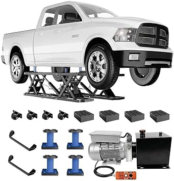 Portable Scissor Car Lift, 7000 lb Capacity, 26.8 in Max Lift Height