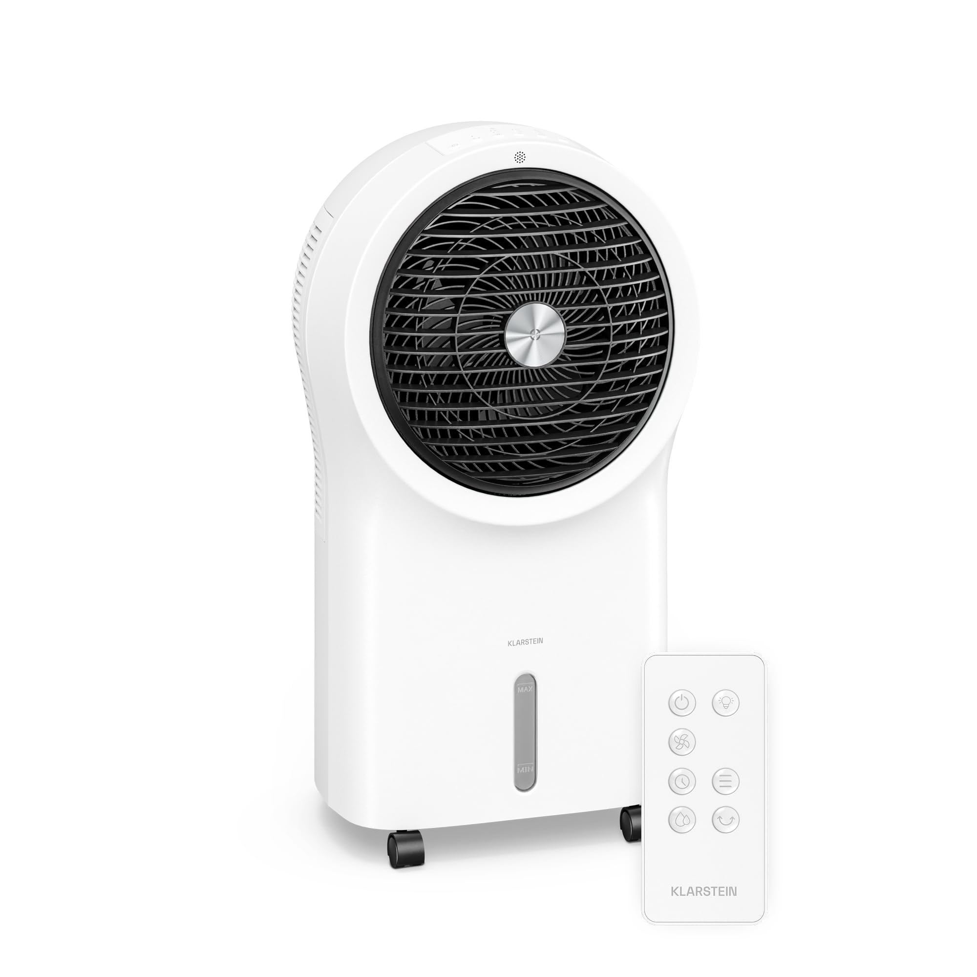 KLARSTEIN Air Cooler, Portable Evaporative Fan Cooler, 6L Tank, Remote & Timer, 320 m鲁/h, 360掳 Oscillation, Air Cooling Fan for Room & Bedroom, White