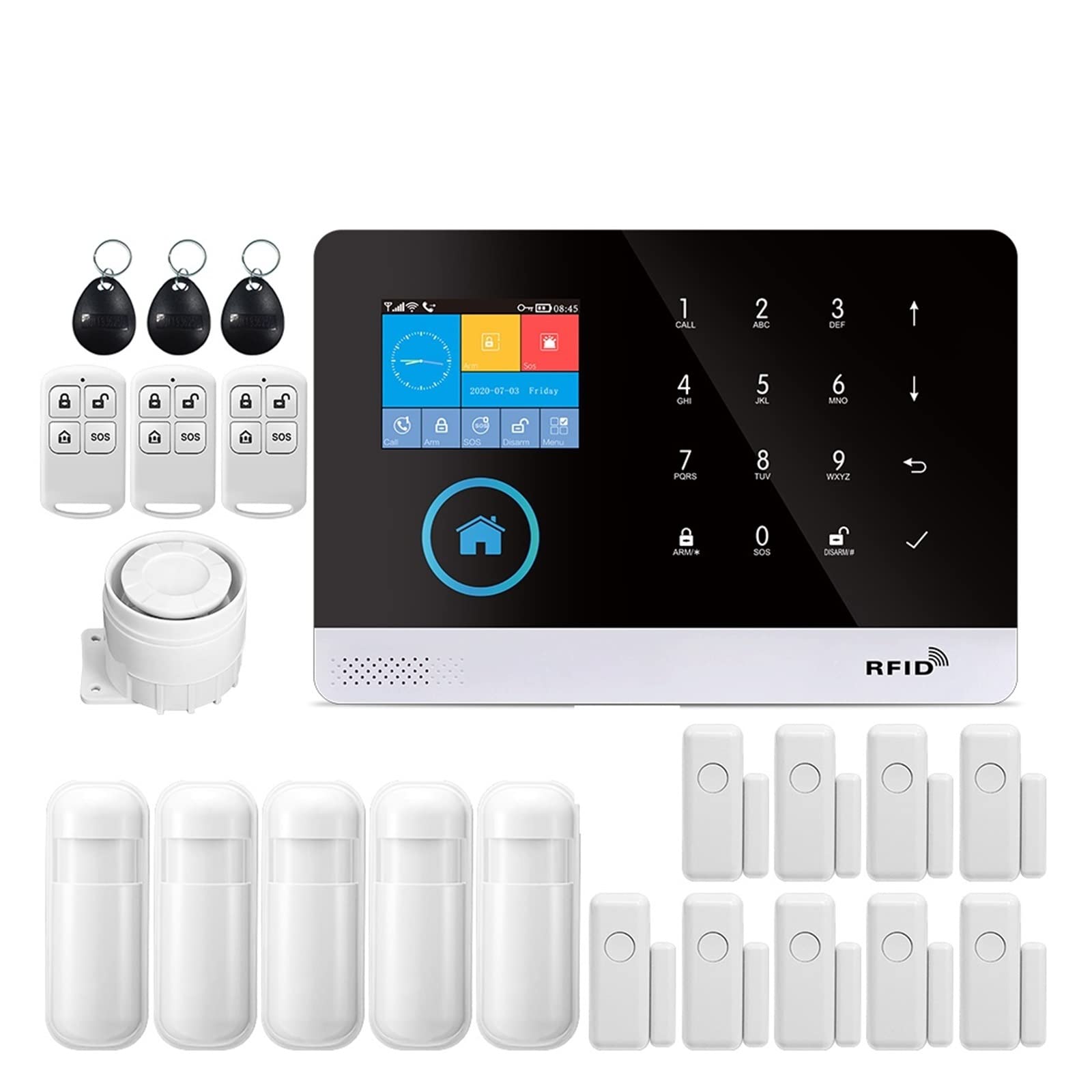 de alarma for seguridad antirrobo en el hogar 433MHz GSM inalámbrica Tuya App Control Para casa y garaje(13)