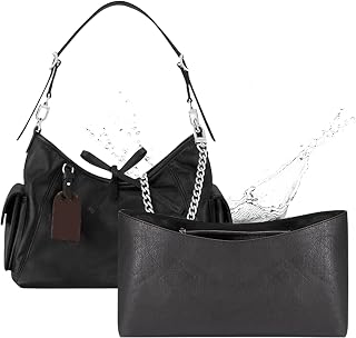 OAikor Purse Organizer Insert Compatible with LV CarryAll Cargo Vibe MM Bag,Upgraded Lightweight Water-Resistant Dupontpaper Bag Organizer Insert Shaper for Luxury Handbag Tote（Full Black, MM）