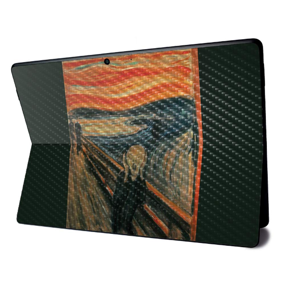 MightySkins Carbon Fiber Skin for Microsoft Surface Pro X - The Scream | Textured Carbon Fiber Finish | Easy to Apply, Remove, and Change Styles | Made in The USA