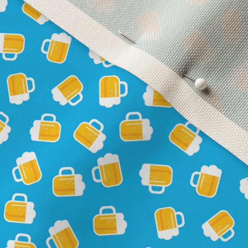 Spoonflower Fabric - Traditional German Beer Holiday Illustration Print Small Sports Summer Printed on Upholstery Velvet Fabric Fat Quarter - Upholstery Home Decor Bottomweight Apparel