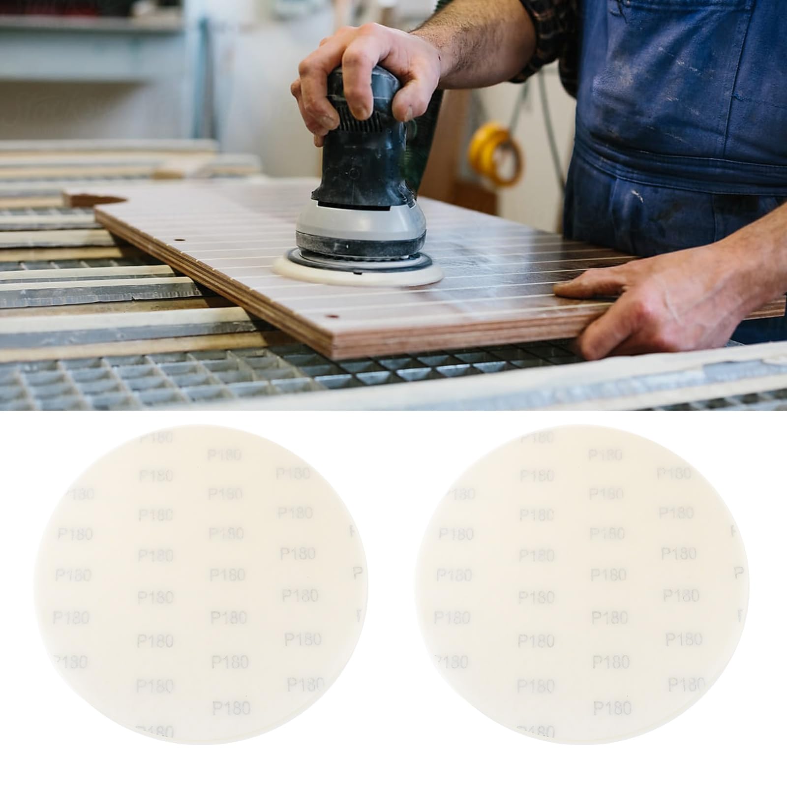 Briny River 10PCS 9-Inch 225mm Hook & Loop Sanding Discs with Holes 100 120 150 180 220 Grit Mixed for Drywall and Plaster Finishing - Image 2