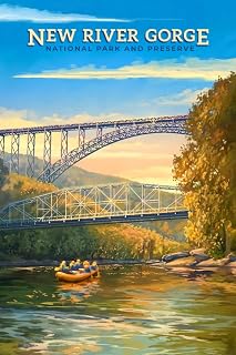 Lantern Press New River Gorge Puzzle, 1000 Pieces for Adults, Bridge Art | Features the iconic New River Gorge Bridge. Made in USA with premium puzzle pieces and a full-color reference poster.