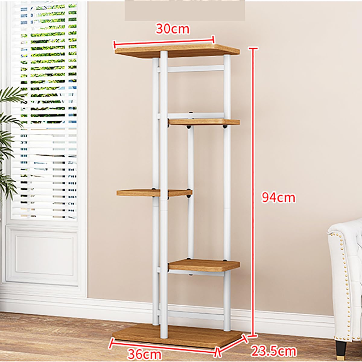 5 Tier Hölzern Blumenregal Metall Pflanzenregal, Mehrstöckig Blumenständer, Pflanzenständer Indoor Outdoor, Blumenbank Blumentreppe, Pflanzentreppe Standregal für Garten, Balkon, Terrasse, A