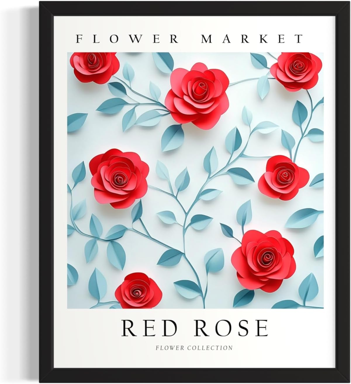 Camellia Flower Market Art Print Poster, 3D Modern Floral Botanical Wall Decor Wall Art Home Bedroom Bathroom Decor 235 (Camellia, 24L" x 18W", Unframed)