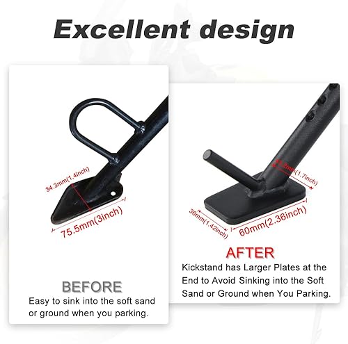 Miniatura 2 de Xitomer Compatible con V-Strom 650 DL650 2012-2023 Soporte lateral grande ajustable para motocicleta de 2 pulgadas