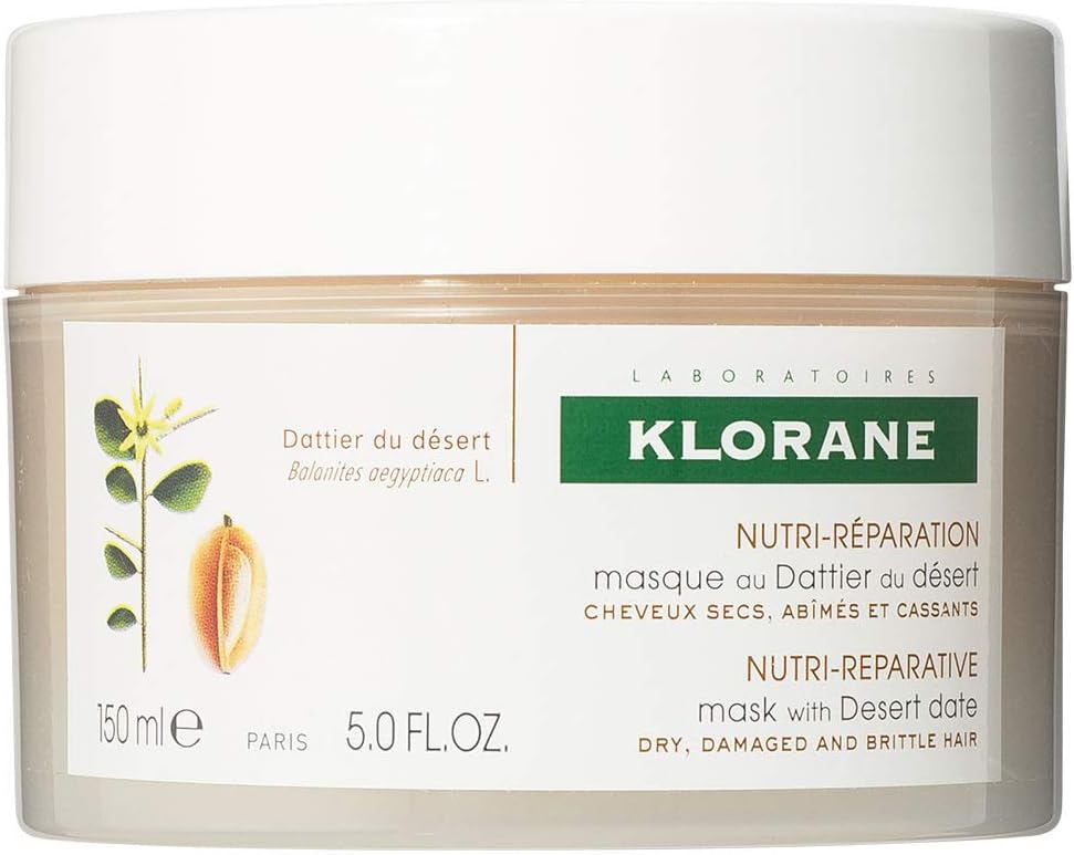 Klorane Mask with Desert Date, Deep Conditioning Treatment, Repair Dry, Damaged Hair, Split End Treatment, 5 oz.