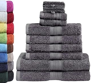 Green Mark Textilien Gourmet Zestaw Ręczników, Bawełna, Szary, 10 Sztuk