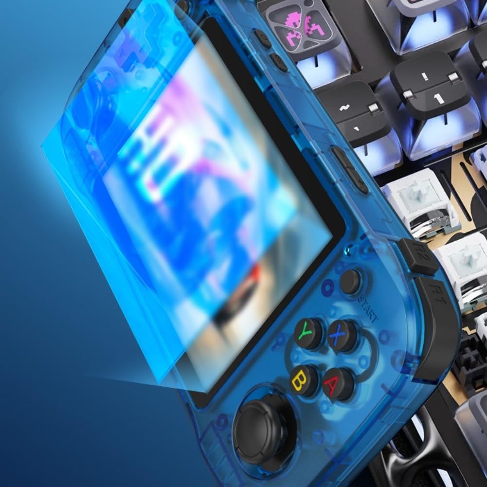 R46H - Console di gioco portatile retrò, schermo HD IPS da 4,5 pollici, per sistema operativo Linux, console di gioco portatile da viaggio, regalo di compleanno per adolescenti, ragazzi (R46H-64G nero