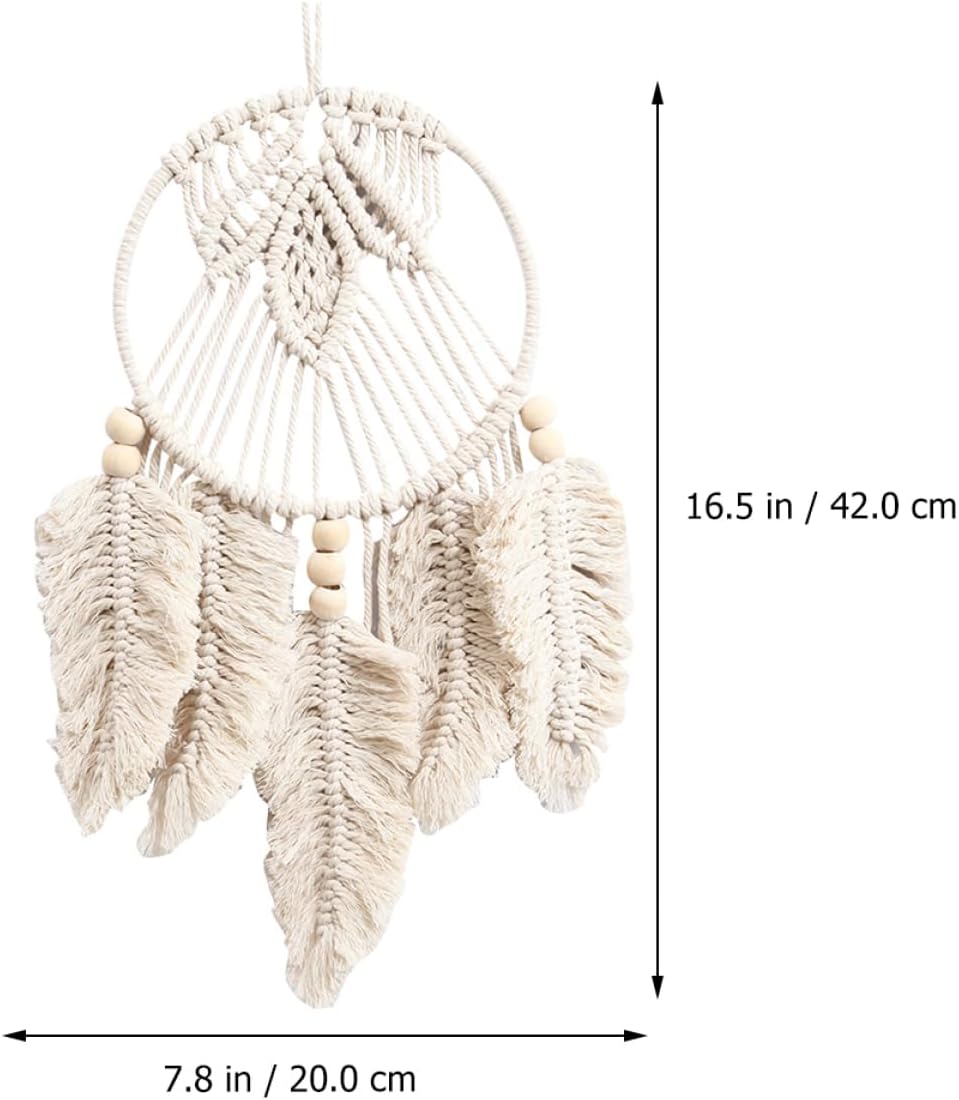 LIFKOME Dream Catcher Wall Art Decor Wall Hanging Decor Bamboo Decoration Teen Girl Girls Bedroom Hanging Dream Catcher Leaf Art for Boys and