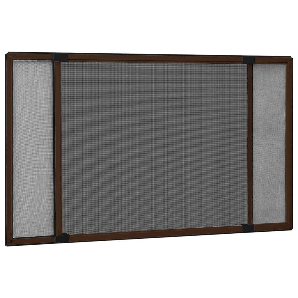 Vidaxl Brown Extendable Insect Screen For Windows - Aluminium & Black Uv Fibreglass Mesh, Weather-Resistant Fly/Mosquito Screen (75-143) X50 Cm Small