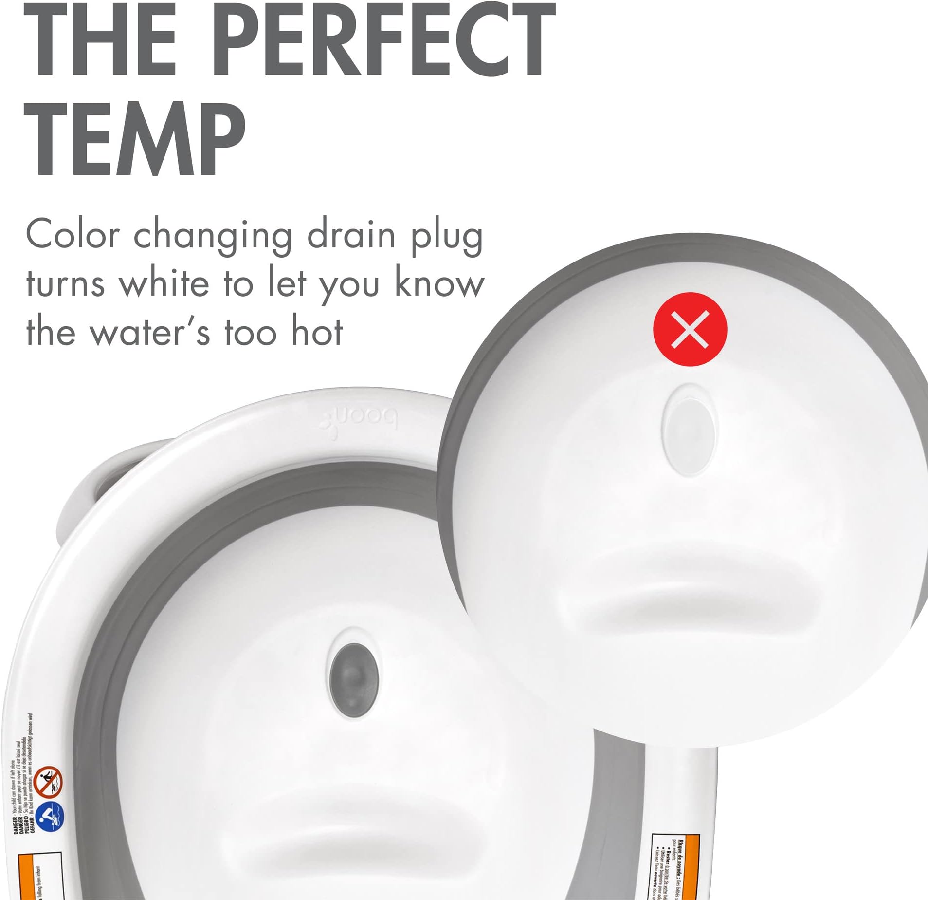 Boon NAKED 2-Position Collapsible Baby Bathtub, Recline or Sit Up for Infants and Toddlers - Gray