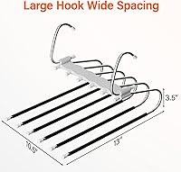 Vista 4 de Perchas plegables mejoradas para pantalones que ahorran espacio, perchero de ropa de 6 capas, organizador de armario multifuncional de acero