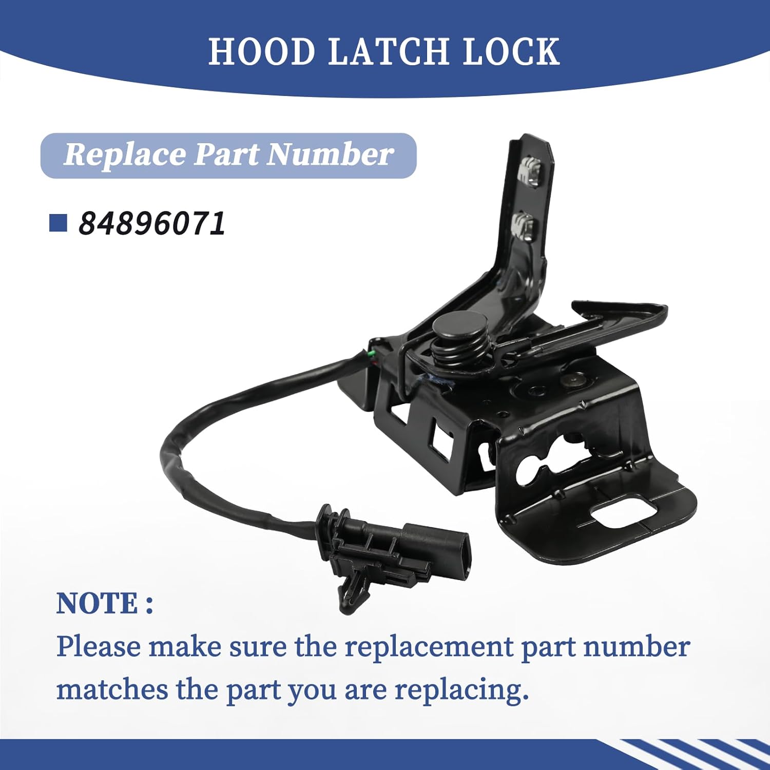 84896071 Hood Latch Lock Assembly Compatible with Chevrolet Silverado 1500 2022-2025│GMC Sierra 1500 2022 2023 2024 2025 Front Hood Lid Release Lock