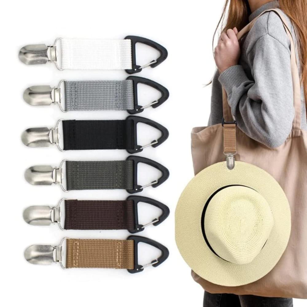 MQLSAERI Clips Para Sombrero De Viaje, Cuero De PU, Clip Para