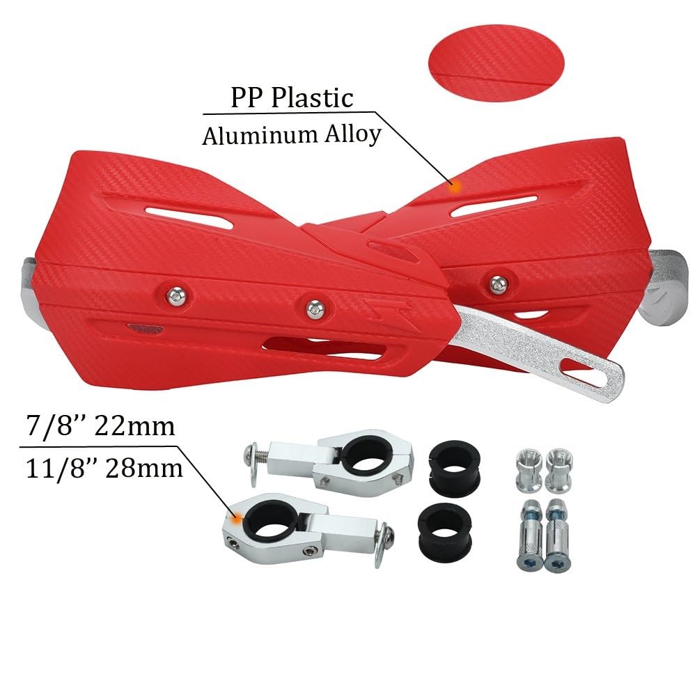 Moto Paramani Moto 22mm/28mm Protezione per Paramani Paramani per CR per CRF Dirt Bike Enduro Supermoto Paramani Motocross (Colore : Rosso)