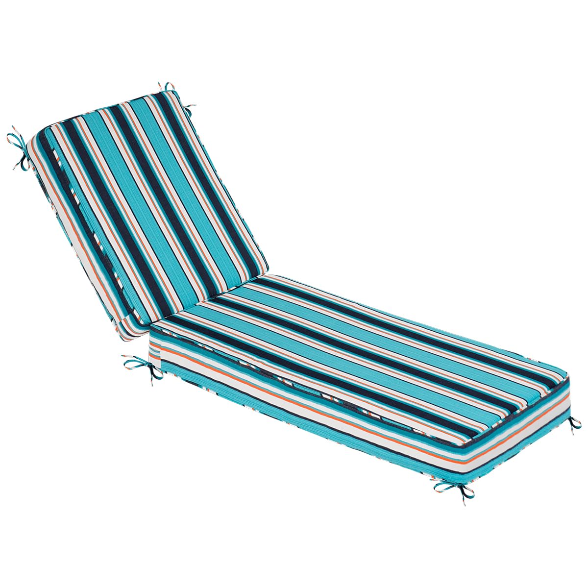 Sunbrella Token Surfside - Cojín para tumbona de acrílico para patio, resistente al agua con correas, 80 x 26 x 4 pulgadas, Token Surfside