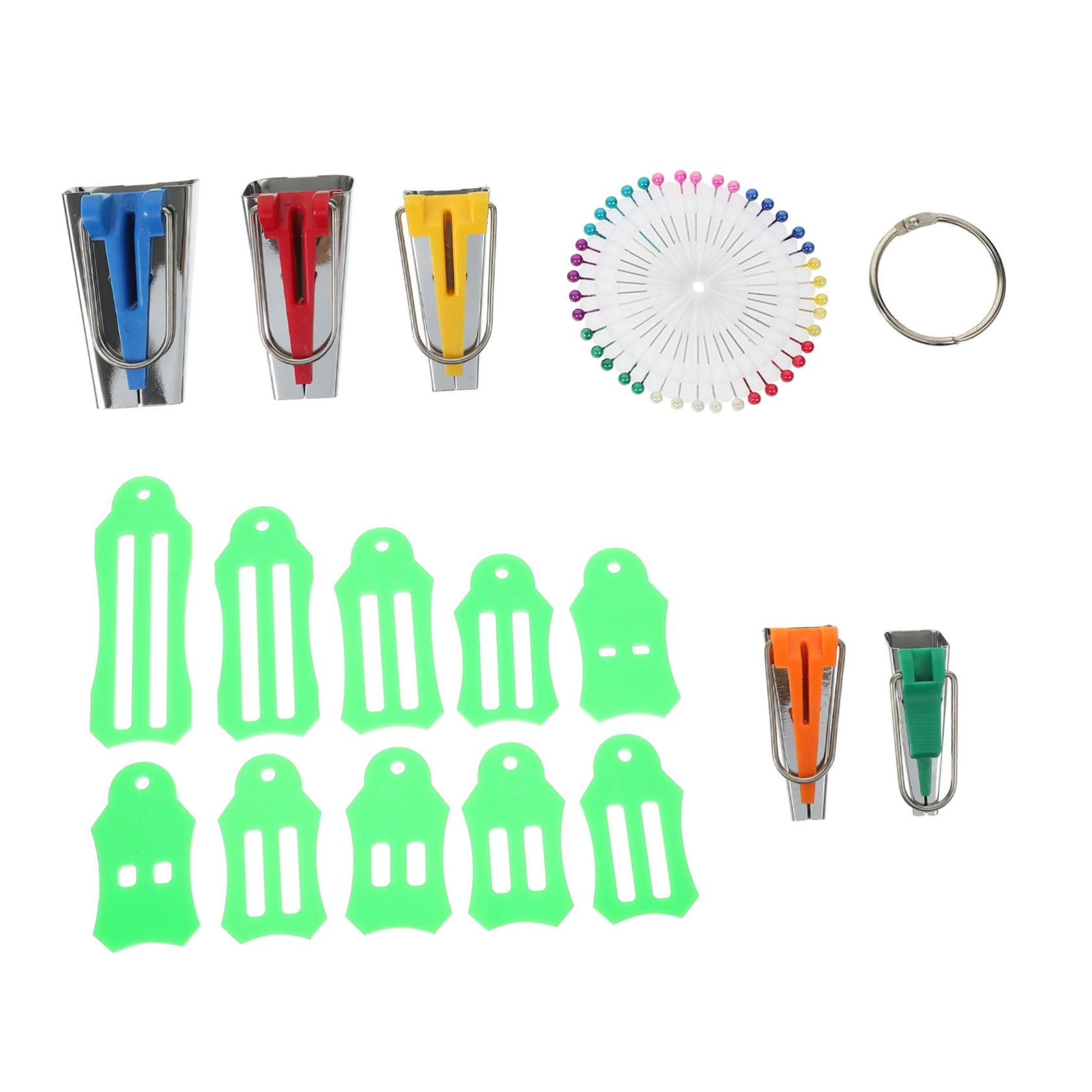 Generic 1 Set Patchwork Edger Binding Fabric Markers for Sewing DIY Quilting Tools Single Double Folding Tool Quilt Kits Bias Probe Sewing Quilting Tools Bias Maker Supplies Plastic Simple, 8.9X3cm