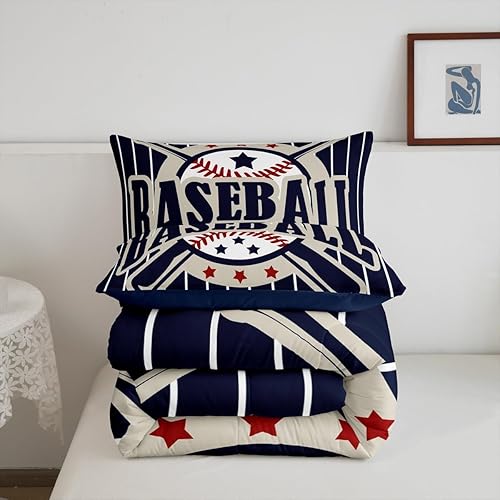Miniatura 29 de Castle Fairy Juego de ropa de cama de béisbol, tamaño matrimonial, juego de edredón de 3 piezas para niños, niños, adolescentes, decoración