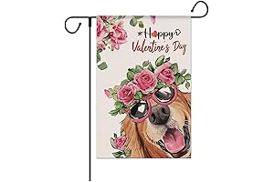 Golden Retriever Valentine's Day Garden Flag: A Paw-fect Addition to Your Valentine's Decor