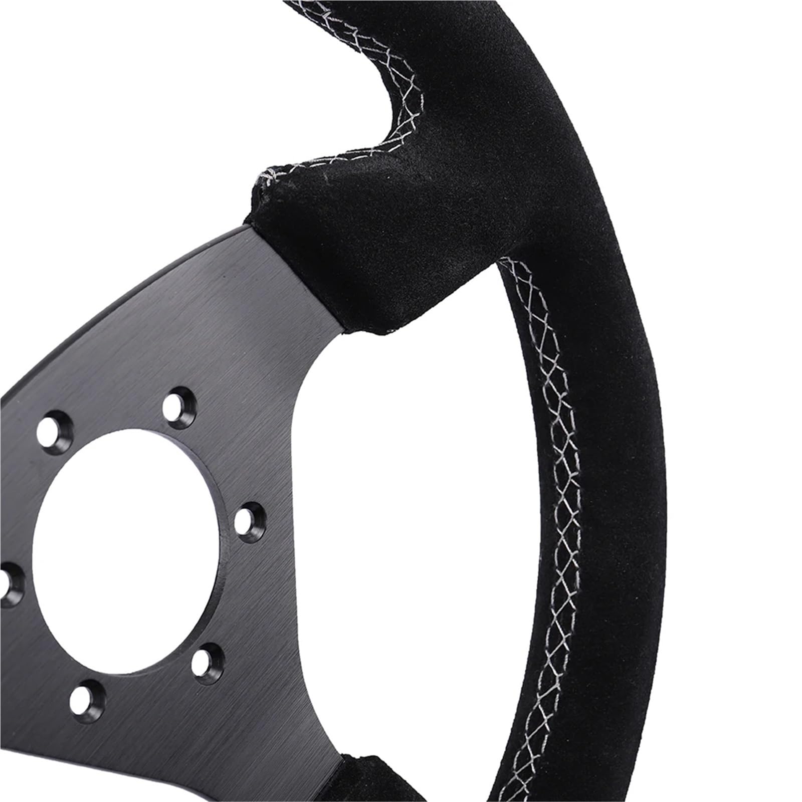 Volante da corsa Volante da 13" (330 mm) in pelle scamosciata nera con suture corsa piatto per corsa rallye