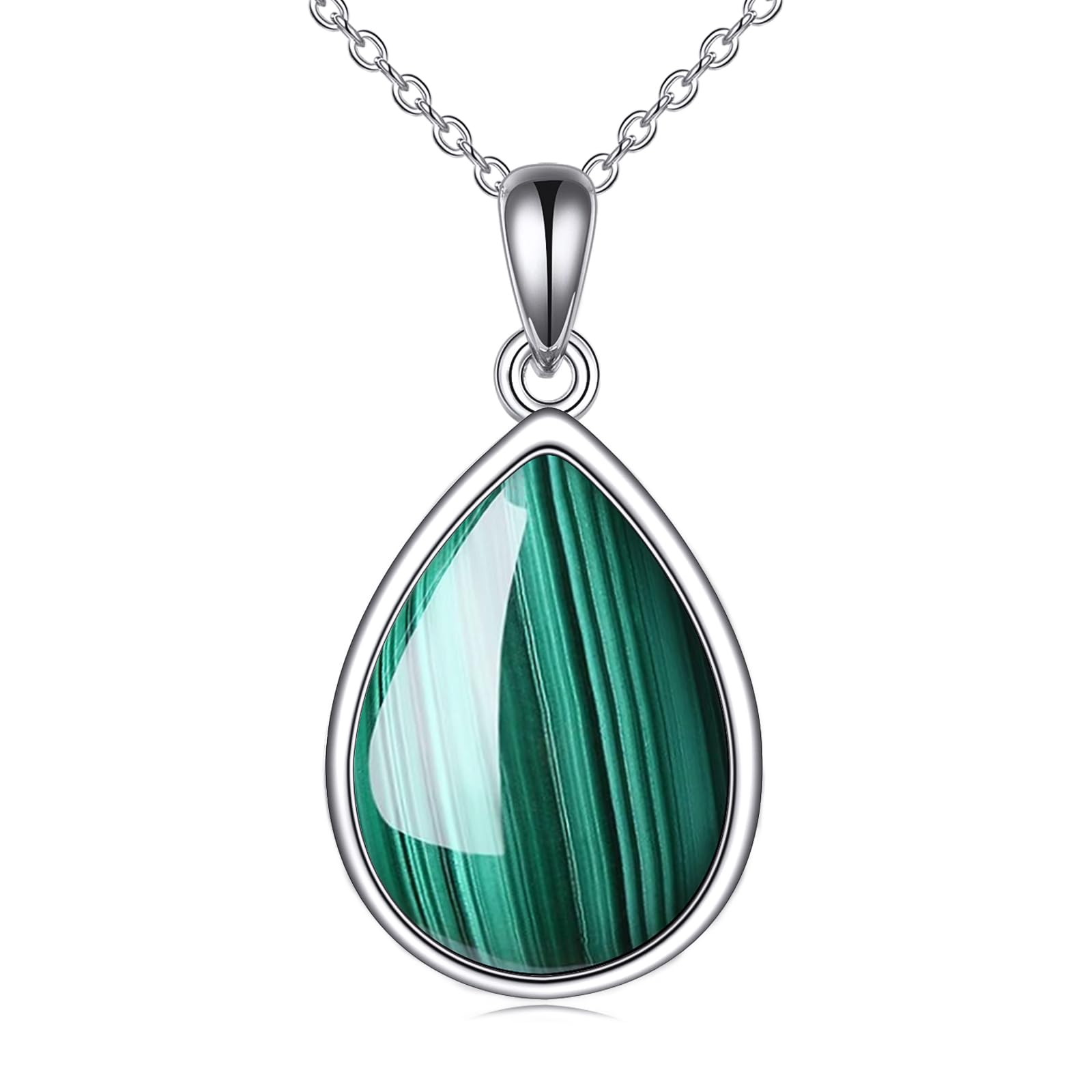 POPLYKE Halskette Für Frauen – Mit Labradorit, 925 Sterling Silber, 18+2 Zoll, In Geschenkbox | Schmuck Geschenk