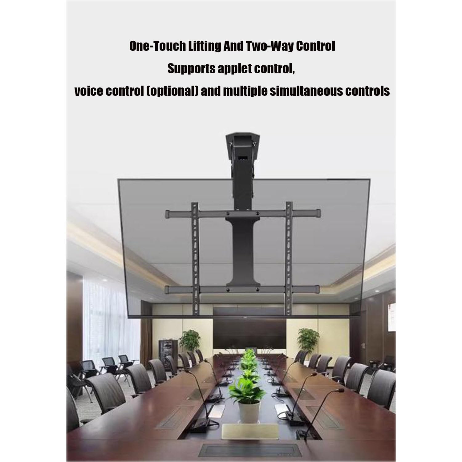 Supporto TV a soffitto motorizzato Ribaltabile, Supporto TV telescopico motorizzato con Sollevamento Automatico, Supporto TV Elettrico a soffitto, capacità di carico 45 kg/80 kg 50-75Inch