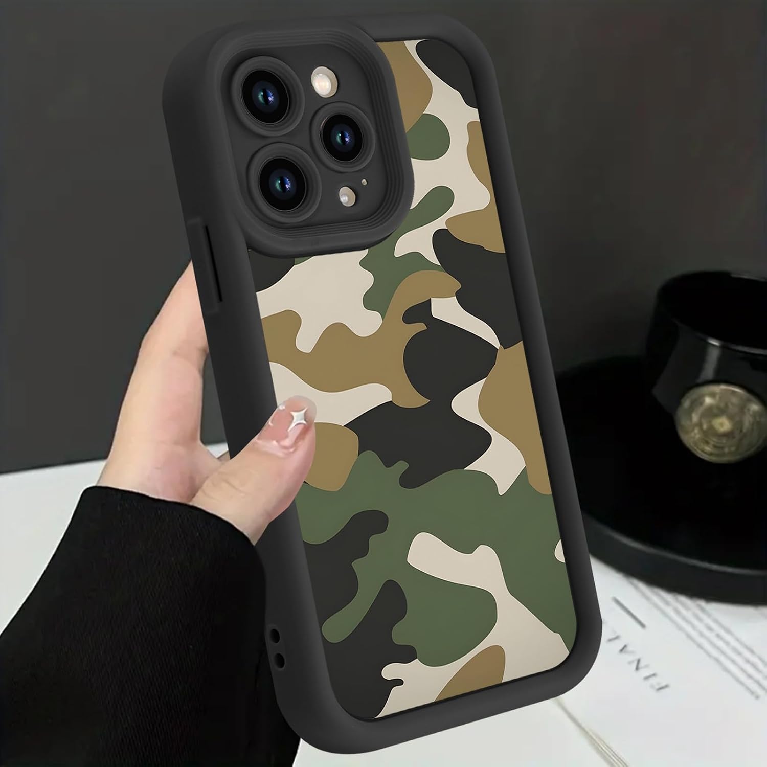 2 Pack Camo Phone Case for iPhone 13 Pro Max,Cool Army Green Camouflage Cases Stylish Trending Design Cover for Men Boys Teens,Soft Shockproof Lens Protection Funda for iPhone 13 Pro Max 6.7" image 5