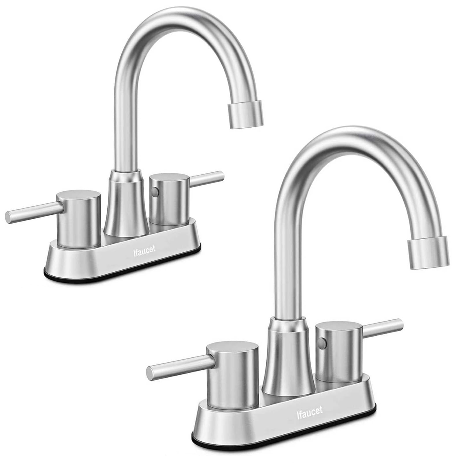 Brushed Nickel 3-Hole Bathroom Faucet - Lead-Free -9
