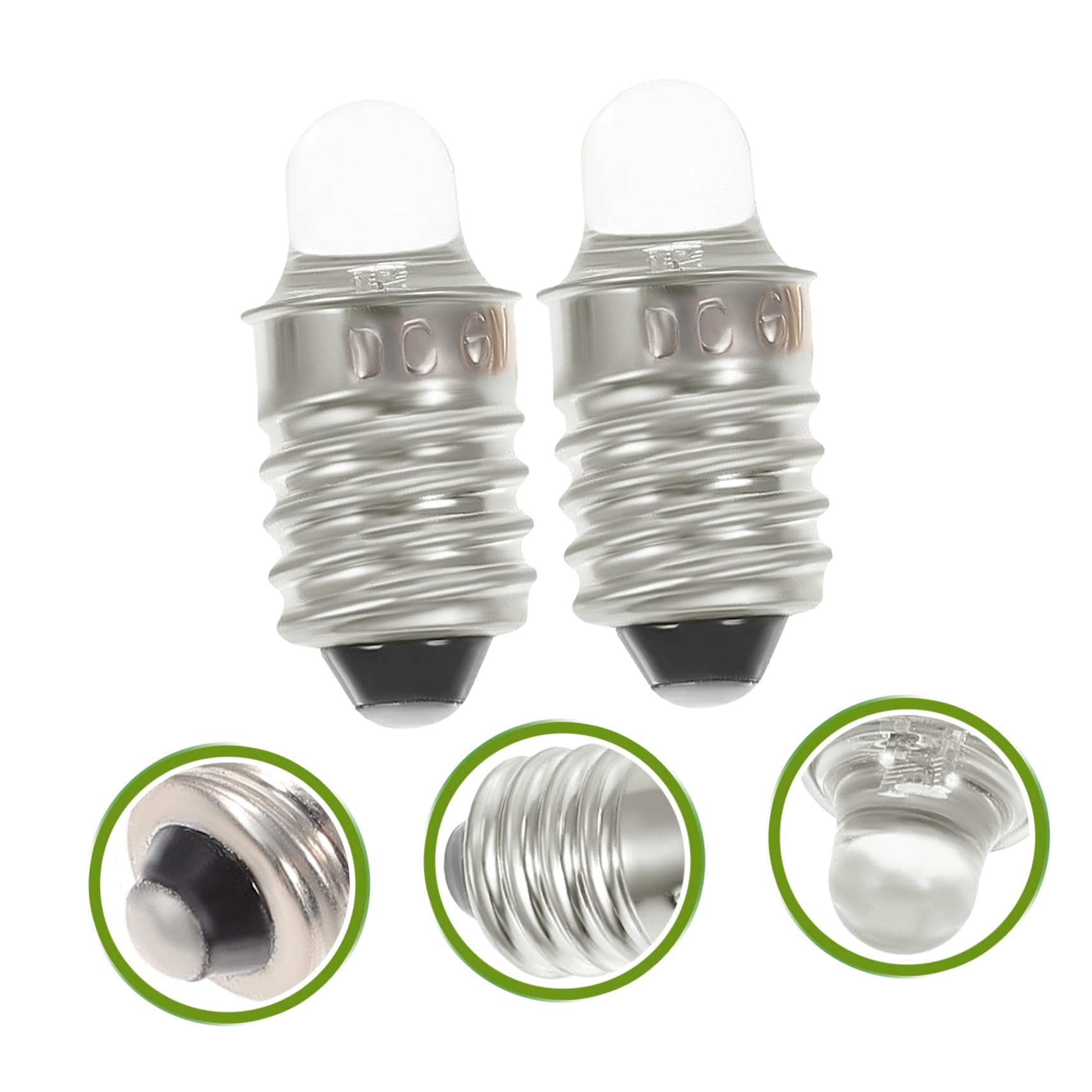 NOLITOY Lampadina LED Torcia Attacco a Vite Mini 6V Confezione da 2 Pezzi