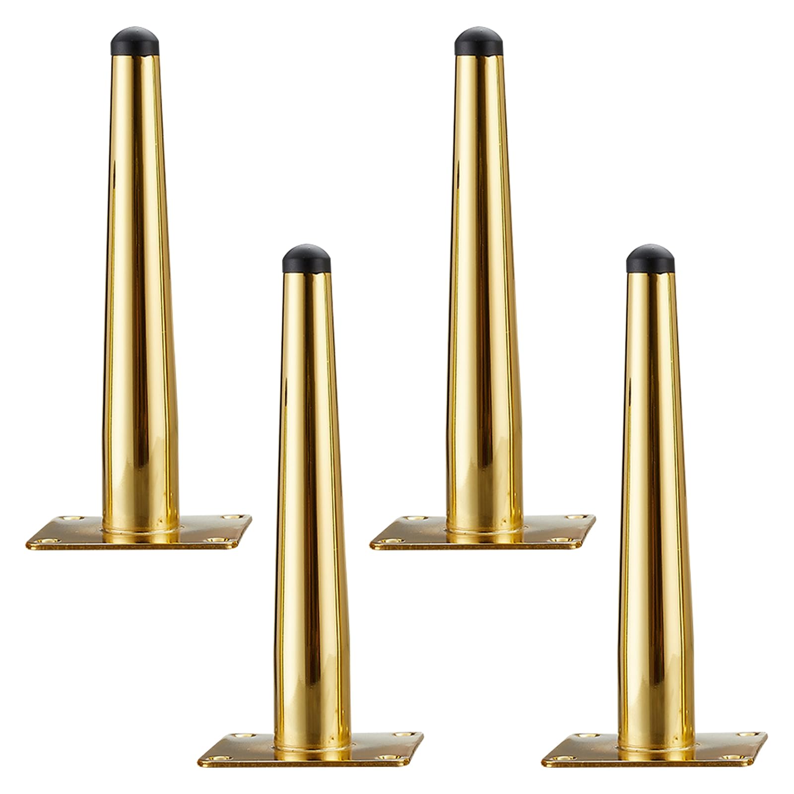 Gambe per Mobili Piedini Conici Dorati 4 Pezzi Supporto per Tavolo Conico Superficie Galvanica In Acciaio Laminato A Freddo Altezza Piedini per Divano: 10-72 cm Piedini per Mobile 50 cm/19,7"