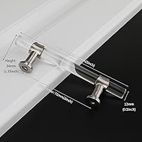 Vista 14 de Goldenwarm - Paquete de 5 tiradores de cajones de acrílico de 3 pulgadas, manijas doradas para gabinete de acrílico, tiradores de gabinete