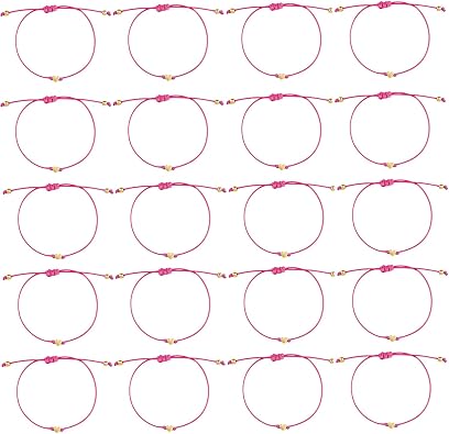 20 Pcs Women Men Simple Heart Bracelet Adjustable Rope String Lucky Gift Bracelet For Birthday Holiday Anniversary