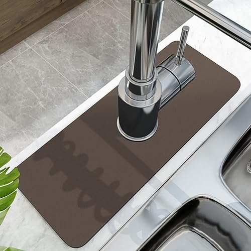 Miniatura 2 de CYlovinho Tapete absorbente de grifo, protector contra salpicaduras para grifo de fregadero de cocina, atrapa goteo de grifo de microfibra para