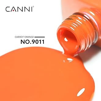 CANNI Orange Gel Nail Polish, 1Pcs Orange Gel Polish Bright Orange Color Nail Polish Gel High Gloss Soak Off U V Gel Nail French Nail Manicure Salon DIY