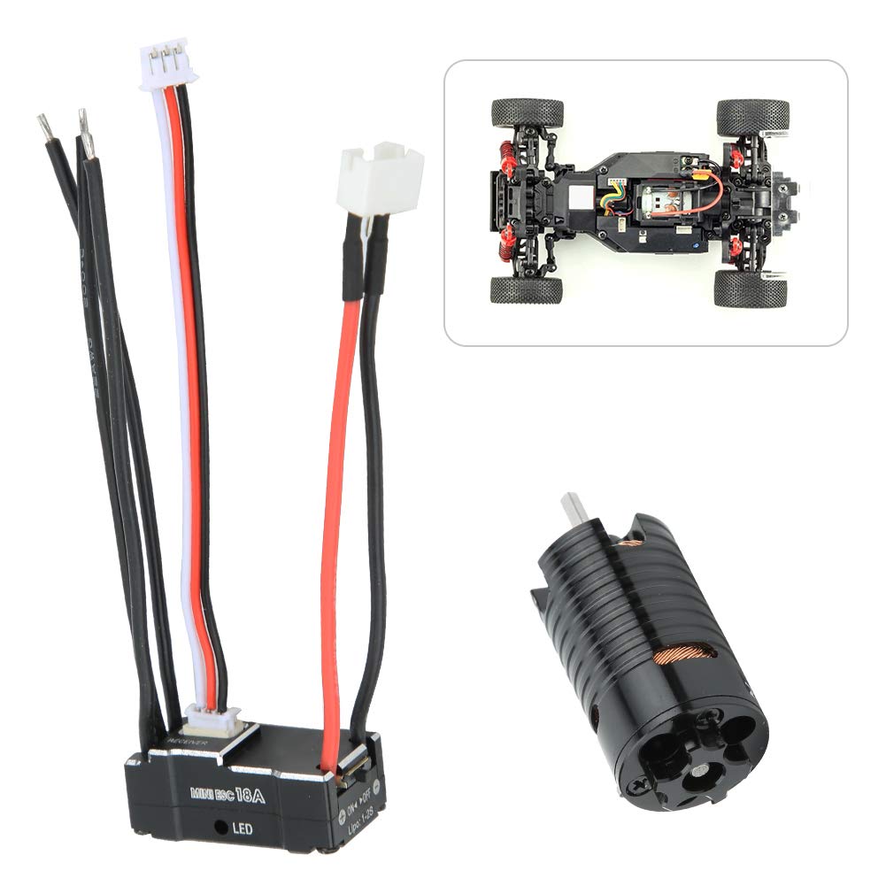 VGEBY Motor sin Escobillas, 1410 Motor sin Escobillas 18A Negro ESC RC Accesorio de Repuesto Pieza de Repuesto (Negro 2500KV)
