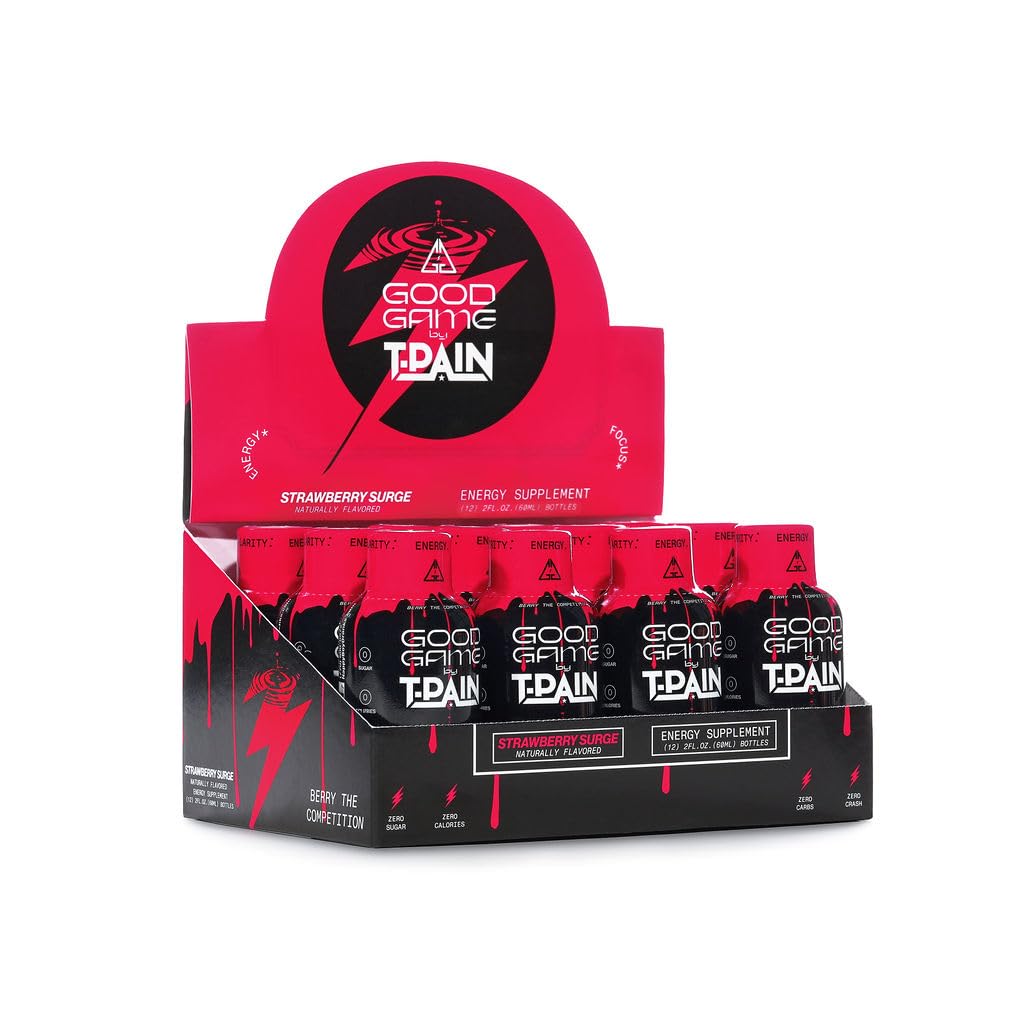 Nappy Boy Dranks Good Game by T-Pain Energy Shot, 2oz (6 Pack), Sugar-Free, Zero Calorie Focus Drink with 200mg Caffeine and B-Vitamins (B3, B6, B12) - Clean, No-Crash Energy Boost, 3 Orange Vanilla Vortex + 3 Strawberry Surge