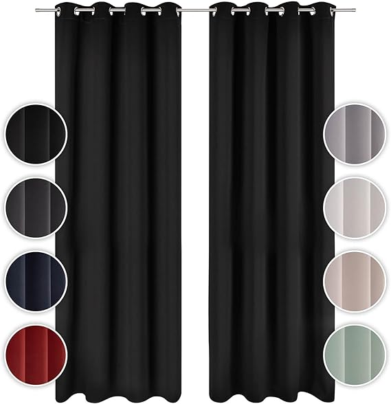 EMEMA Tende Opache Doppio Strato Isolante Termico Protezione Dal Freddo Tenda Oscurante 225x132 Beige - Foto 6