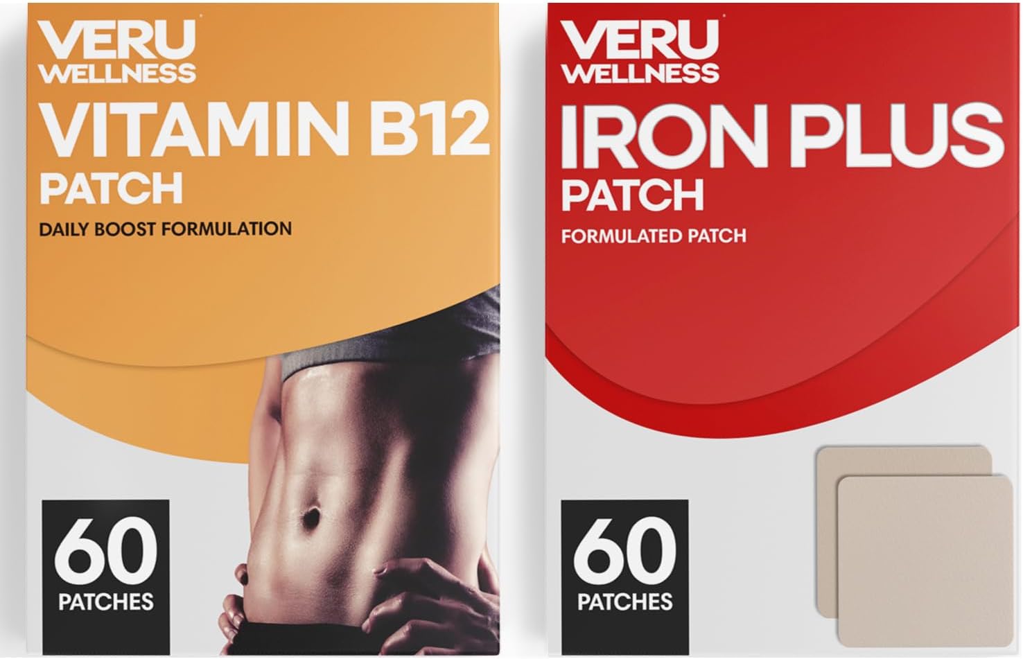 Veru Wellness Energy Duo Lifestyle Patch - B12, Iron - Self Adhesive Time Release Patch, 8-10 Hours (42 Days)