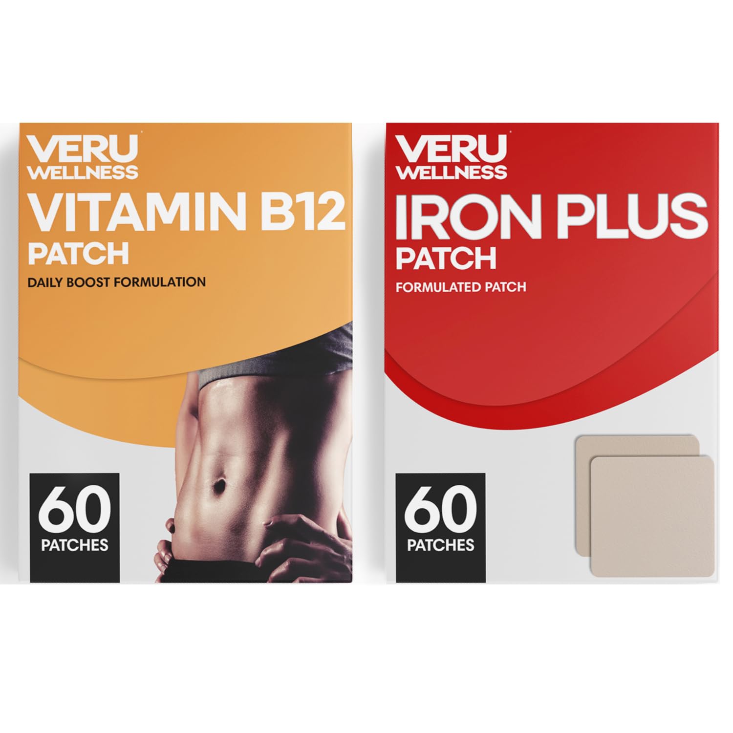 Veru Wellness Energy Duo Lifestyle Patch - B12, Iron - Self Adhesive Time Release Patch, 8-10 Hours (42 Days)