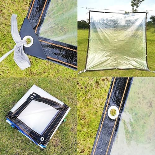 Lona impermeable transparente exterior con ojales para plástico protector de lluvia 3