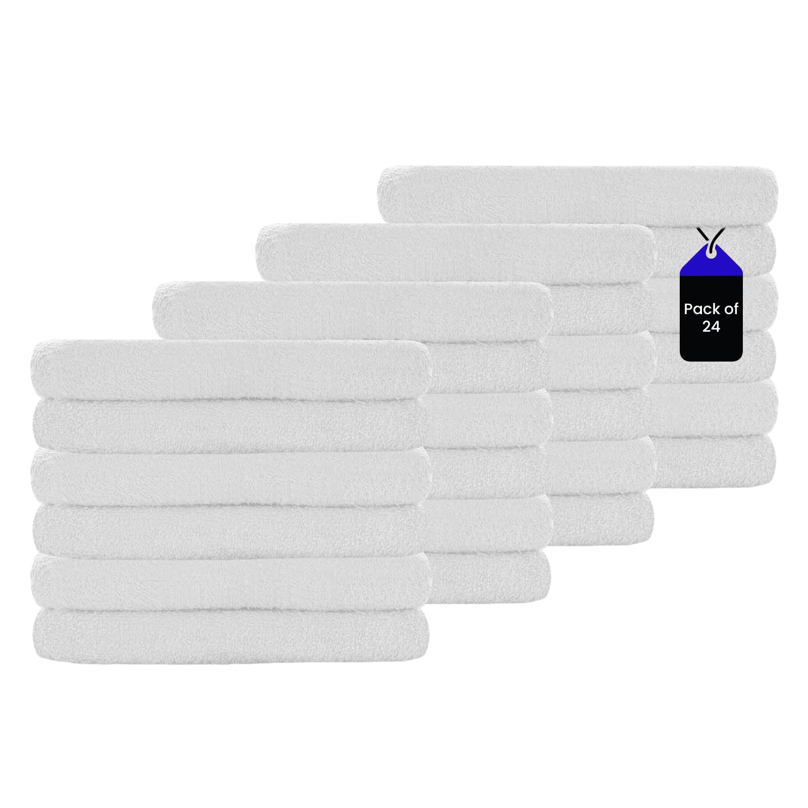 Toallas de mano económicas blancas – Toallas estándar para gimnasio, peluquería, hotel, spa, baño y motel, paquete de toallas de mezcla de algodón de gran tamaño, 16 x 27 pulgadas (paquete