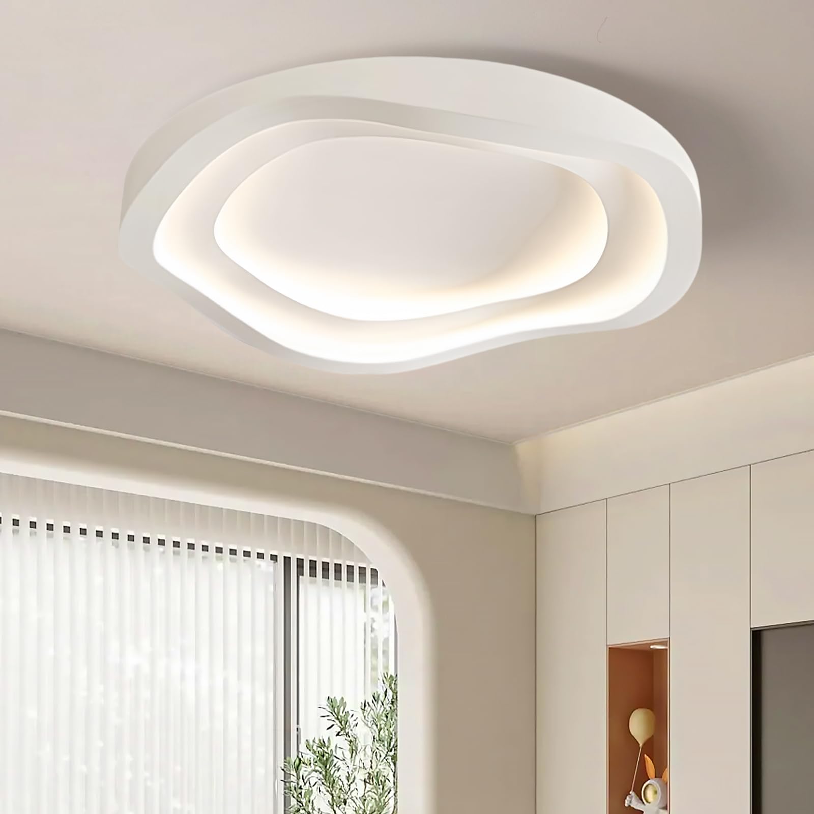 Moderna Lámpara De Techo,Regulable 3000K-6500K Lámpara De Techo,Lámpara De Forma De Creatividad Minimalista Para El Pasillo De Cocina De Dormitorio De Salón(A 40CM)