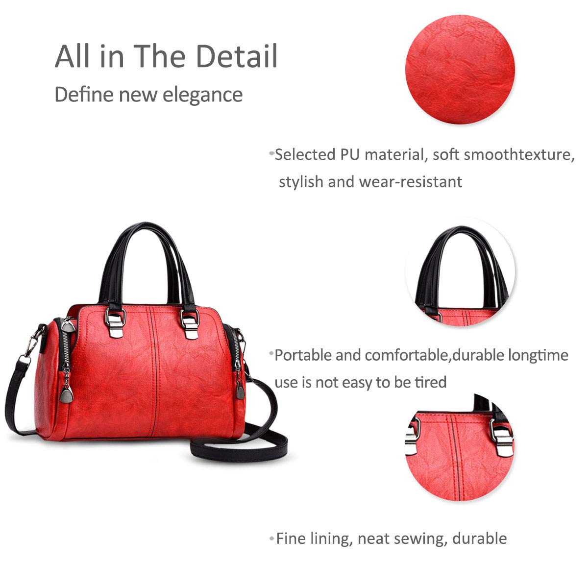 NICOLE&DORIS - Borse da donna alla moda, con manico superiore, stile retrò, borsa a tracolla, borsa da donna