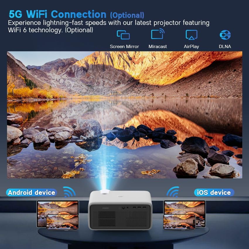 Image of Lazervision Lv1040 Sun Max 4K Ultra HD Projector | 4000 ANSI Lumens | Android 14 | 50000 Hr Lamp | Auto & Digital Focus & Keystone | MEMC | HDMI, ARC, WiFi, BT 5 | 2GB+32GB | HDR10 | 5Yr Warranty