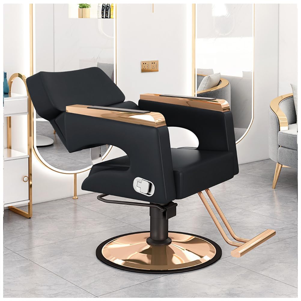 OZBMA Adjustable Barber Reclining Salon Chair 360° Swivel Multi Functional Shampoo & Tattoo Black Perfect for Professional Salons Barbershops