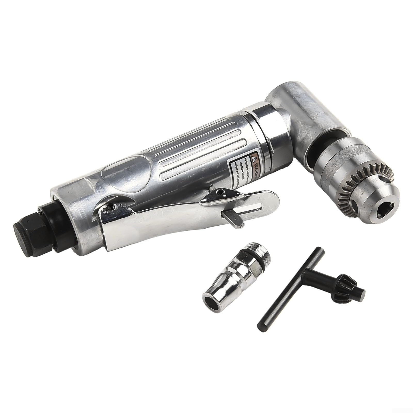 Besttoolifes Perceuse pneumatique à angle droit de 6,35 mm à haute vitesse, outil de perceuse pneumatique réversible à angle droit, vitesse de ralenti 15 000 tr/min avec clé à douille