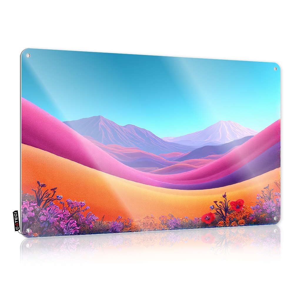 Sujd Colour Plaques Print Wall Decor | Colorful Desert Landscape With Mountains In The Background. Trendy For Deck Home(30X40cm)